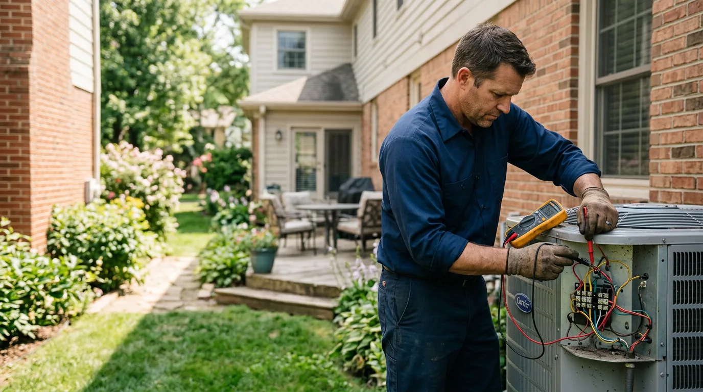 HVAC technician working near Mount Auburn, IA